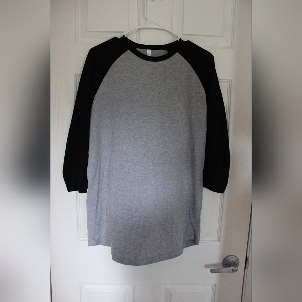 Men's Gray Body with Black Raglan Long Sleeve Tee